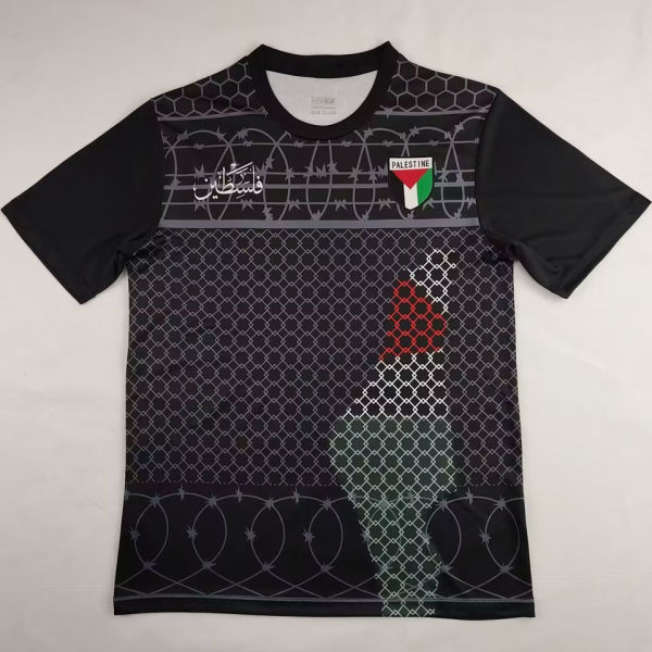 2024 Palestine Black Retro Style Fans Soccer Jersey