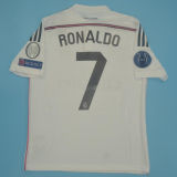 2014/15 RM Home White Retro Player Version Long Sleeve Jersey 球员版