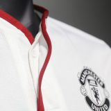 2013/14 M Utd Away White Retro Player Version Soccer Jersey