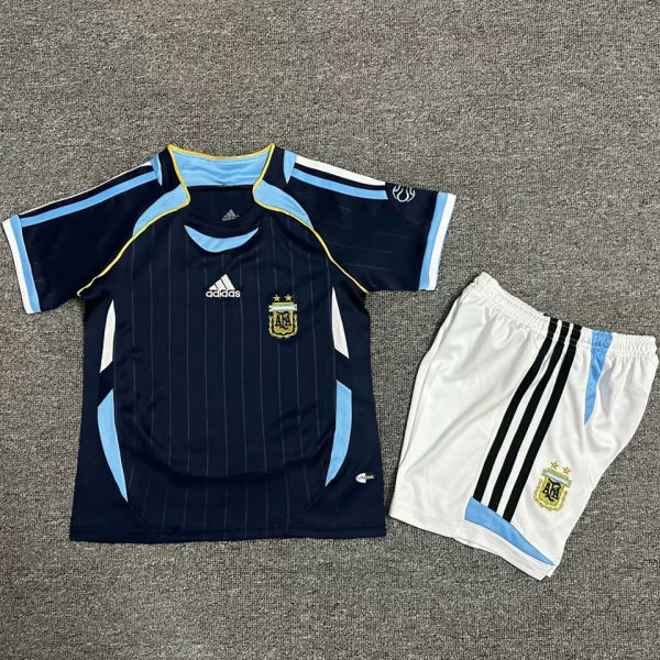 2006 Argentina Away Retro Kids Soccer Jersey