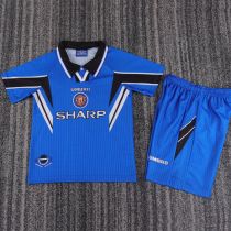 1986/88 M Utd Third Blue Retro Kids Soccer Jersey