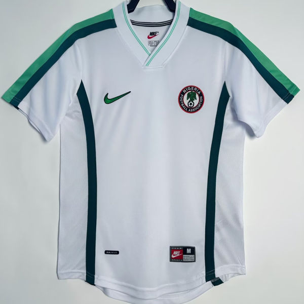 1998 Nigeria Away White Retro Soccer Jersey
