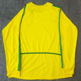 2002 Brazil Home Yellow Retro Long Sleeve Soccer Jersey