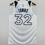 2025 Timberwolves TOWNS #32 White City Edition NBA Jersey
