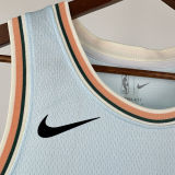 2025 Spurs FOX #4 Light Blue City Edition NBA Jerseys