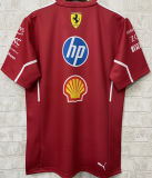 2025 Ferrari Red F1 Team T-Shirt  圆领 背后三个广告