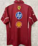 2025 Ferrari Red F1 POLO Team T-Shirt  有领   背后三个广告
