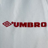 1998/99 M Utd White Retro Long Sleeve Soccer Jersey