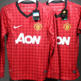 2012/13 M Utd Home Red Retro Player Version Soccer Jersey