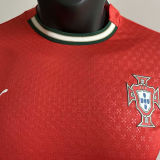 2025/26 Portugal Home Red Long Sleeve Player Version Soccer Jersey