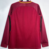 2017/18 Roma Home Red Retro Long Sleeve Soccer Jersey