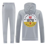 2025/26 M Utd Grey Hoody Zipper Jacket Windbreaker