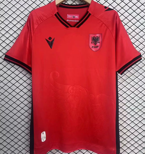 2025/26 Albania Home Red Fans Soccer Jersey 阿尔巴尼亚