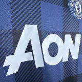2013/14 M Utd Away Black Retro Long Sleeve Soccer Jersey