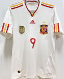 TORRES #9 Spain Away White Retro Soccer Jersey 2011/12 （Have 2010 World Cup Champion Patch 带胸前2010世界杯冠军章)