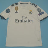 2018/19 RM Home White Retro Player Version Soccer Jersey 球员版带胸前章