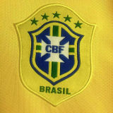 2006 Brazil Home Yellow Retro Long Sleeve Soccer Jersey
