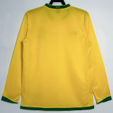 2006 Brazil Home Yellow Retro Long Sleeve Soccer Jersey