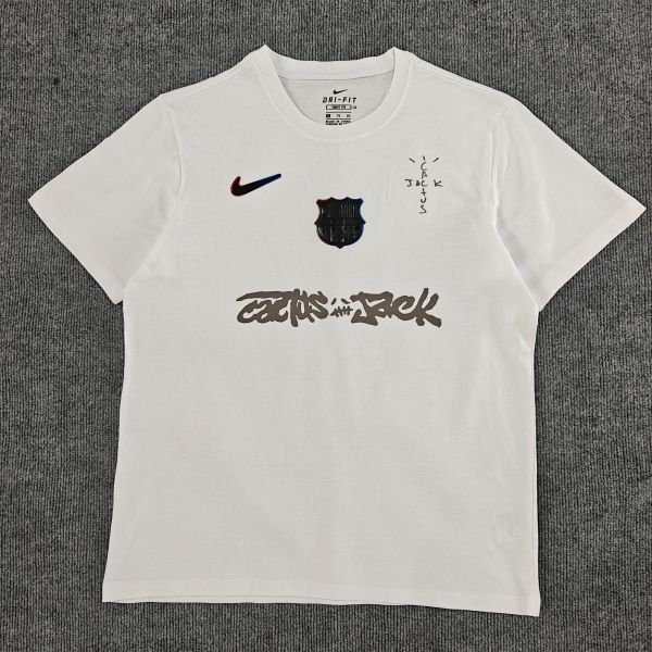 2025/26 BA x Travis Scott White Pure Cotton Jersey 胸前银色字