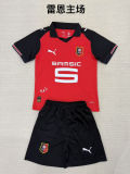 2025/26 Rennais Home Red Kids Soccer Jersey