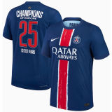 CHAMPIONS OF EUROPE 25 ICIC'EST PARIS PSG 1:1 Quality Home Blue Fans Soccer Jersey 2024/25 带星