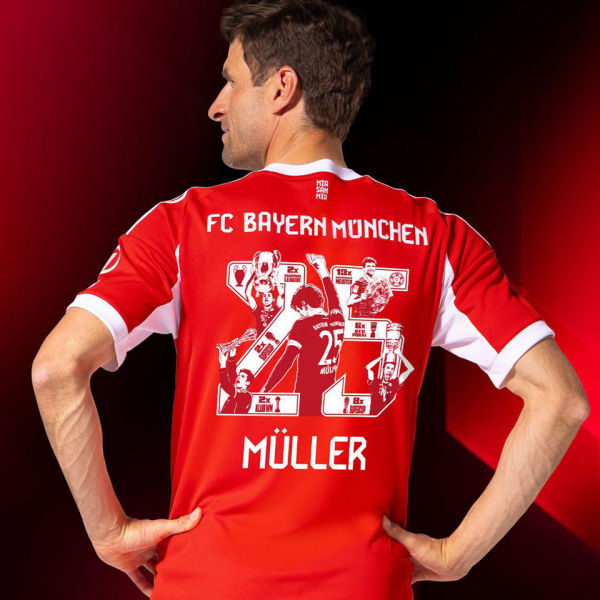Müller # 25 BFC1:1 Quality Home Fans Soccer Jersey 2025/26 纪念版号码