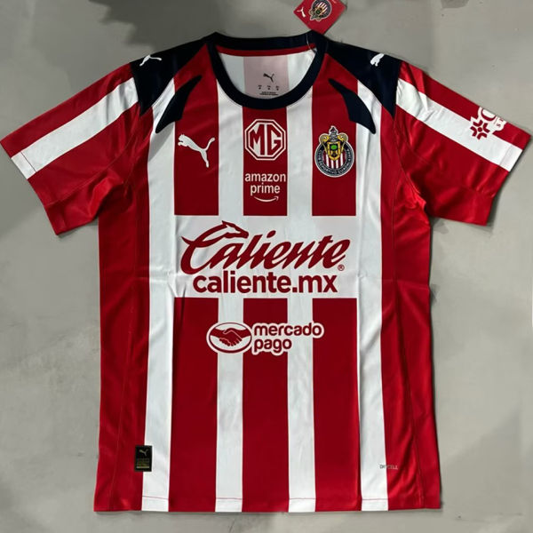 2025/26 Chivas Home Red White Fans Soccer Jersey
