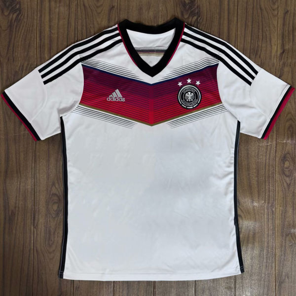 2014 Germany Home White Retro Fans Soccer Jersey  3 Start 三星