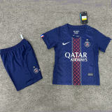 2025/26 PSG Home Blue Kids Soccer Jersey （Embroidery Champion Star） 刺绣的前塔星