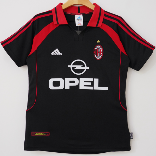 2000/2001 AC Milan Away Black Retro Soccer Jersey