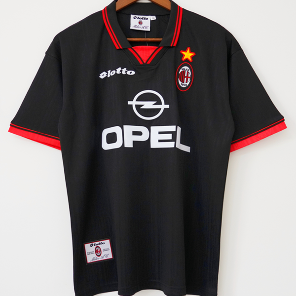1997/98 AC Milan Away Black Retro Soccer Jersey