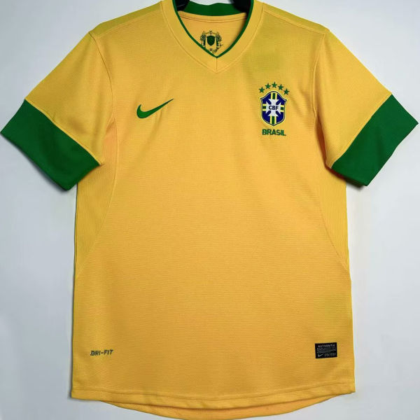 2012/13 Brazil Home Yellow Retro Soccer Jersey