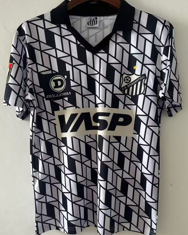 1990 Santos Black White Retro Soccer Jersey