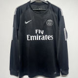 2017/18 PSG Third Black Retro Long Sleeve Soccer Jersey