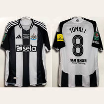 TONALI #8 Newcastle 1:1 Quality Home Fans Jersey 2024/25   ALL PAtch 按图（SAM FENDER People Watching有号下广告）