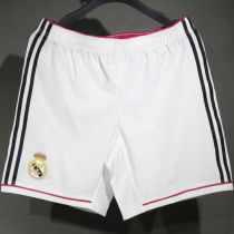 2014/2015 RM Home White Retro Player Version Shorts Pants 球员版