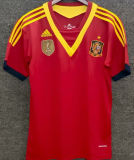 2013 Spain Home Red Retro Soccer Jersey
