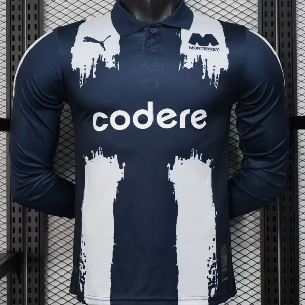 2025/26 Monterrey 80Th Anniversary Edition Player Version Long Sleeve Soccer Jersey 胸前队微是M长袖