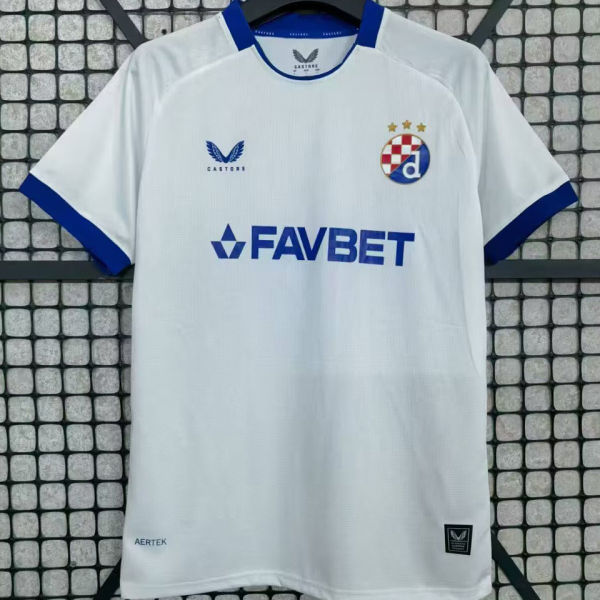 2025/26 Dinamo Zagreb Away White Fans Soccer Jersey   萨格勒布迪纳摩
