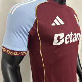 2025/26 Aston Villa Home Player Version Soccer Jersey
