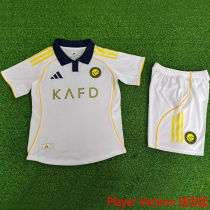2025/26 Al Nassr 4TH White  Player Version Kids Soccer Jersey 球员版童装