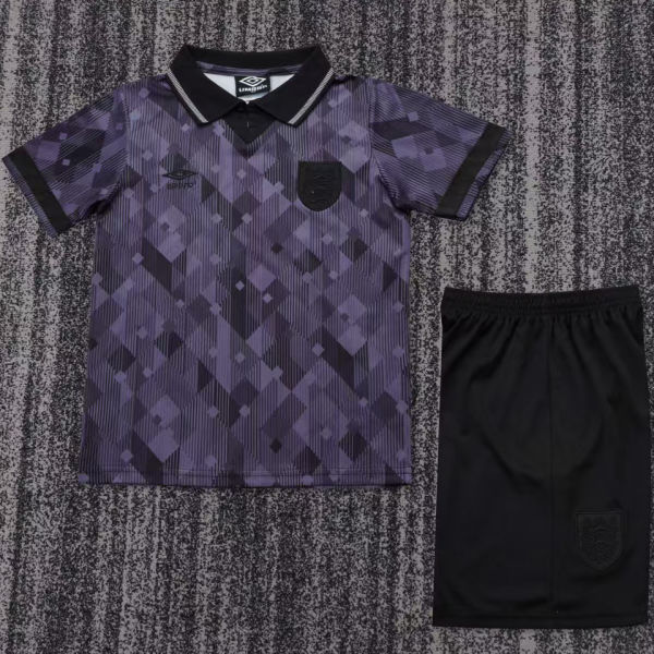 1990 England Black Kids Retro Soccer Jersey