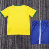 1970 Brazil Home Retro Kids Soccer Jersey