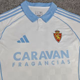 2025/26 Zaragoza Home White Fans Soccer Jersey