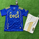 2025/26 Real Oviedo Home Blue  Kids Soccer Jersey