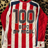 BOFO MY ANGEL #100 Chivas Home Retro Long Sleeve Soccer Jersey 2006/2007