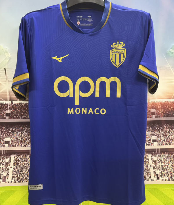 2025/26 Monaco Away Blue Fans Soccer Jersey