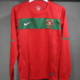 2010 Portugal Home Red Retro Player Version Long Sleeve Soccer Jersey 球员版