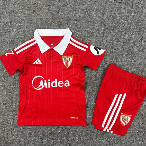 2025/26 Sevilla FC Away Red Kids Soccer Jersey