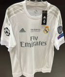 2015/2016 RM White Home Retro Long Sleeve Soccer Jersey